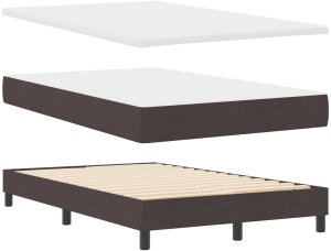 vidaXL Łóżko Box Spring z materacem Brązowe 120x190 cm Tkanina 6