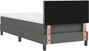 vidaXL Łóżko Boksowe z Materacem Ciemnoszarym 90x190 cm 10