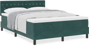 vidaXL Łóżko kontynentalne z materacem Zielone 140x190 cm Aksamit 3