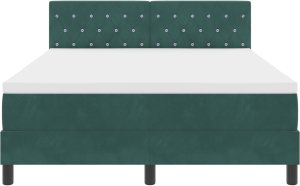 vidaXL Łóżko kontynentalne z materacem Zielone 140x190 cm Aksamit 7