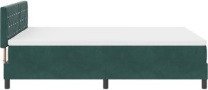vidaXL Łóżko kontynentalne z materacem Zielone 140x190 cm Aksamit 8