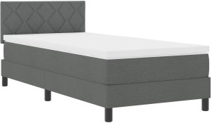 vidaXL Łóżko Box Spring z Materacem Ciemnoszary 100x200 cm Tkanina 3