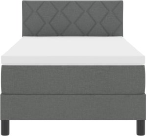 vidaXL Łóżko Box Spring z Materacem Ciemnoszary 100x200 cm Tkanina 8