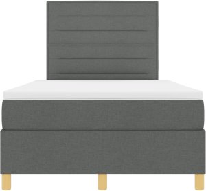 vidaXL Łóżko Kontynentalne z Materacem Ciemnoszary Małe Podwójne Tkaninowe 7