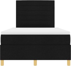 vidaXL Łóżko z pojemnikiem z materacem czarne małe podwójne z tkaniny 8