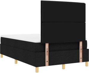 vidaXL Łóżko z pojemnikiem z materacem czarne małe podwójne z tkaniny 10