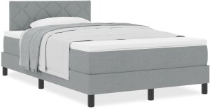 vidaXL vitaXL łóżko sprężynowe z materacem jasnoszary 120x200 cm tkanina 4