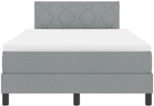 vidaXL vitaXL łóżko sprężynowe z materacem jasnoszary 120x200 cm tkanina 8