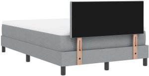 vidaXL vitaXL łóżko sprężynowe z materacem jasnoszary 120x200 cm tkanina 10
