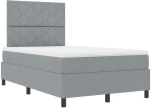 vidaXL łóżko typu box spring z materacem jasnoszary półtorakowy tkanina 6
