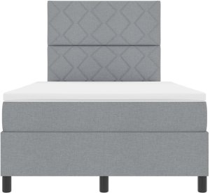vidaXL łóżko typu box spring z materacem jasnoszary półtorakowy tkanina 8