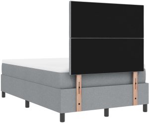 vidaXL łóżko typu box spring z materacem jasnoszary półtorakowy tkanina 10
