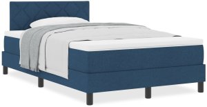 vidaXL Łóżko typu box spring z materacem Niebieskie 120x200 cm Tkanina 4