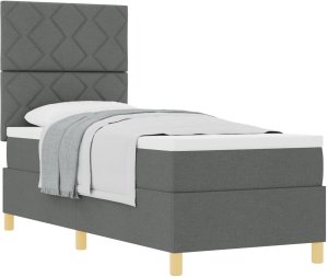 vidaXL Łóżko z materacem Ciemnoszare 80x200 cm Tkanina 2