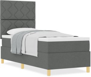 vidaXL Łóżko z materacem Ciemnoszare 80x200 cm Tkanina 4