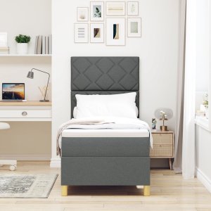 vidaXL Łóżko z materacem Ciemnoszare 80x200 cm Tkanina 5