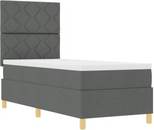 vidaXL Łóżko z materacem Ciemnoszare 80x200 cm Tkanina 6