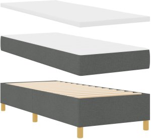 vidaXL Łóżko z materacem Ciemnoszare 80x200 cm Tkanina 7