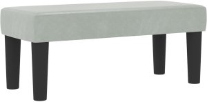 vidaXL vidaXL Łóżko Box Spring z Materacem & Ławką Jasnoszary 100x200 cm Aksamit 5