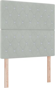 vidaXL vidaXL Łóżko Box Spring z Materacem & Ławką Jasnoszary 100x200 cm Aksamit 6