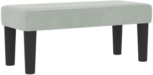 vidaXL Łóżko z materacem i ławką Jasnoszare 100x200 cm Welur 5