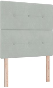 vidaXL Łóżko z materacem i ławką Jasnoszare 100x200 cm Welur 6