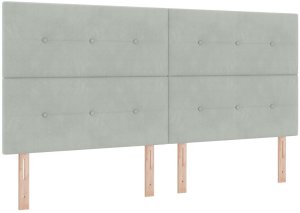 vidaXL Łóżko z box spring z materacem i ławką jasnoszarym 200x200 cm 6