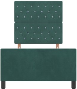 vidaXL Rama łóżka ciemnozielona 100x200 cm welur 8