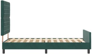 vidaXL Rama łóżka ciemnozielona 100x200 cm welur 9