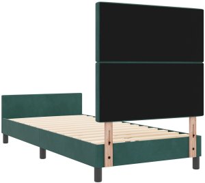 vidaXL Rama łóżka ciemnozielona 100x200 cm welur 10
