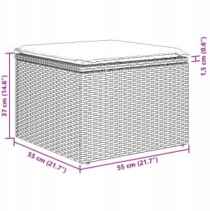 vidaXL Zestaw sof ogrodowych 4 częściowy z poduszkami Beżowy Poli Rattan 10