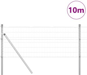 vidaXL Ogrodzenie Euro z 7 słupami 0.6x10 m ze stali ocynkowanej 3