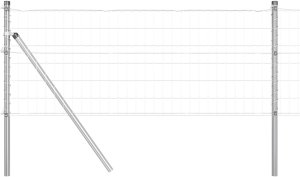 vidaXL Ogrodzenie Euro z 7 słupami 0.6x10 m ze stali ocynkowanej 6