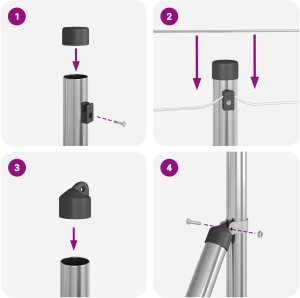 vidaXL Ogrodzenie Euro z 7 słupami 0.6x10 m ze stali ocynkowanej 10