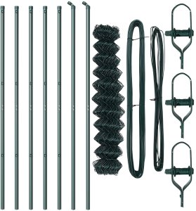 vidaXL Ogrodzenie z siatki ogniwowej z 7 słupkami 1x10 m ze stali ocynkowanej zielonej 2