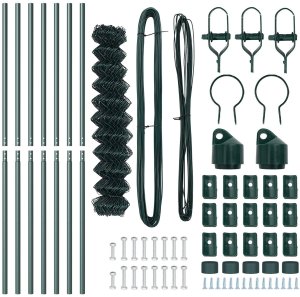 vidaXL Ogrodzenie z siatki ogniwowej z 7 słupkami 1x10 m ze stali ocynkowanej zielonej 4