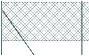 vidaXL Ogrodzenie z siatki ogniwowej z 7 słupkami 1x10 m ze stali ocynkowanej zielonej 6