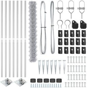 vidaXL Siatka Ogrodzeniowa z 7 Słupkami Kotwicznymi 1.6x10 m Stal Ocynkowana 2