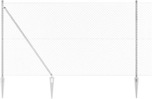 vidaXL Siatka Ogrodzeniowa z 7 Słupkami Kotwicznymi 1.6x10 m Stal Ocynkowana 3