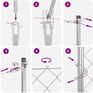vidaXL Siatka Ogrodzeniowa z 7 Słupkami Kotwicznymi 1.6x10 m Stal Ocynkowana 8