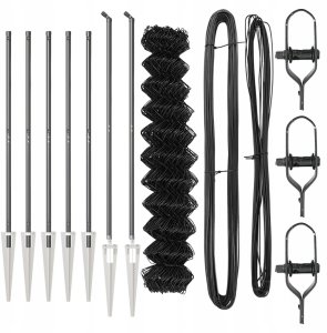 vidaXL Ogrodzenie z siatki stalowej z 7 kotwami wbijanymi 1.2x10 m ze stali ocynkowanej 2