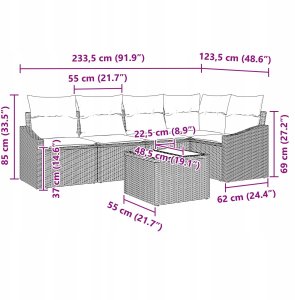vidaXL Zestaw do jadalni ogrodowej 5 części z poduszkami szary rattan PE 12