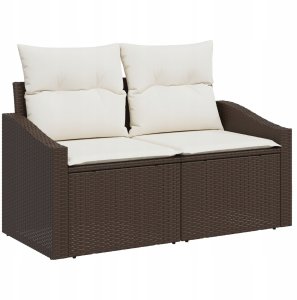 vidaXL Zestaw do jadalni ogrodowej 5 części z poduszkami szary rattan PE 3