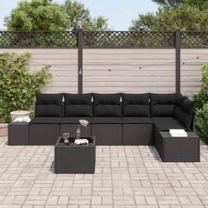 vidaXL 7-częściowy zestaw sofas ogrodowych z poduszkami beżowy polirattan 2