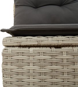 vidaXL Zestaw 6-elementowy sofa ogrodowa z jasnoszarymi poduszkami z poli rattan 8