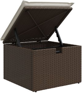 vidaXL 7-częściowy zestaw ogrodowy z poduszkami brązowy poli rattan 10