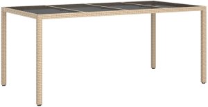 vidaXL Stół Ogrodowy Beżowy 190x90x75 cm Polirattan 2