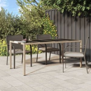 vidaXL Stół Ogrodowy Beżowy 190x90x75 cm Polirattan 4