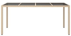 vidaXL Stół Ogrodowy Beżowy 190x90x75 cm Polirattan 5