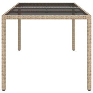 vidaXL Stół Ogrodowy Beżowy 190x90x75 cm Polirattan 6